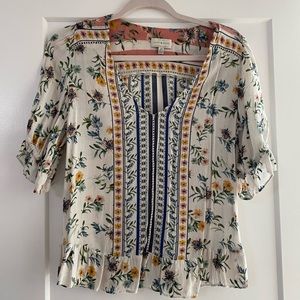 Lucky Brand Multi Color Print Blouse